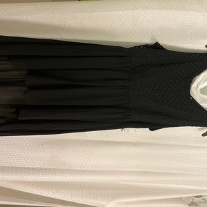 High low black chevron dress